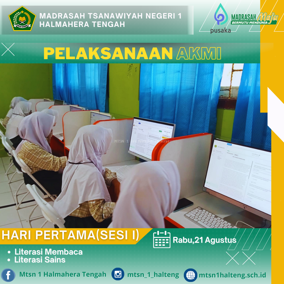 Perdana !! MTsN 1 Halmahera Tengah Gelar Asesmen Kompetensi Madrasah Indonesia (AKMI) Tahun 2024